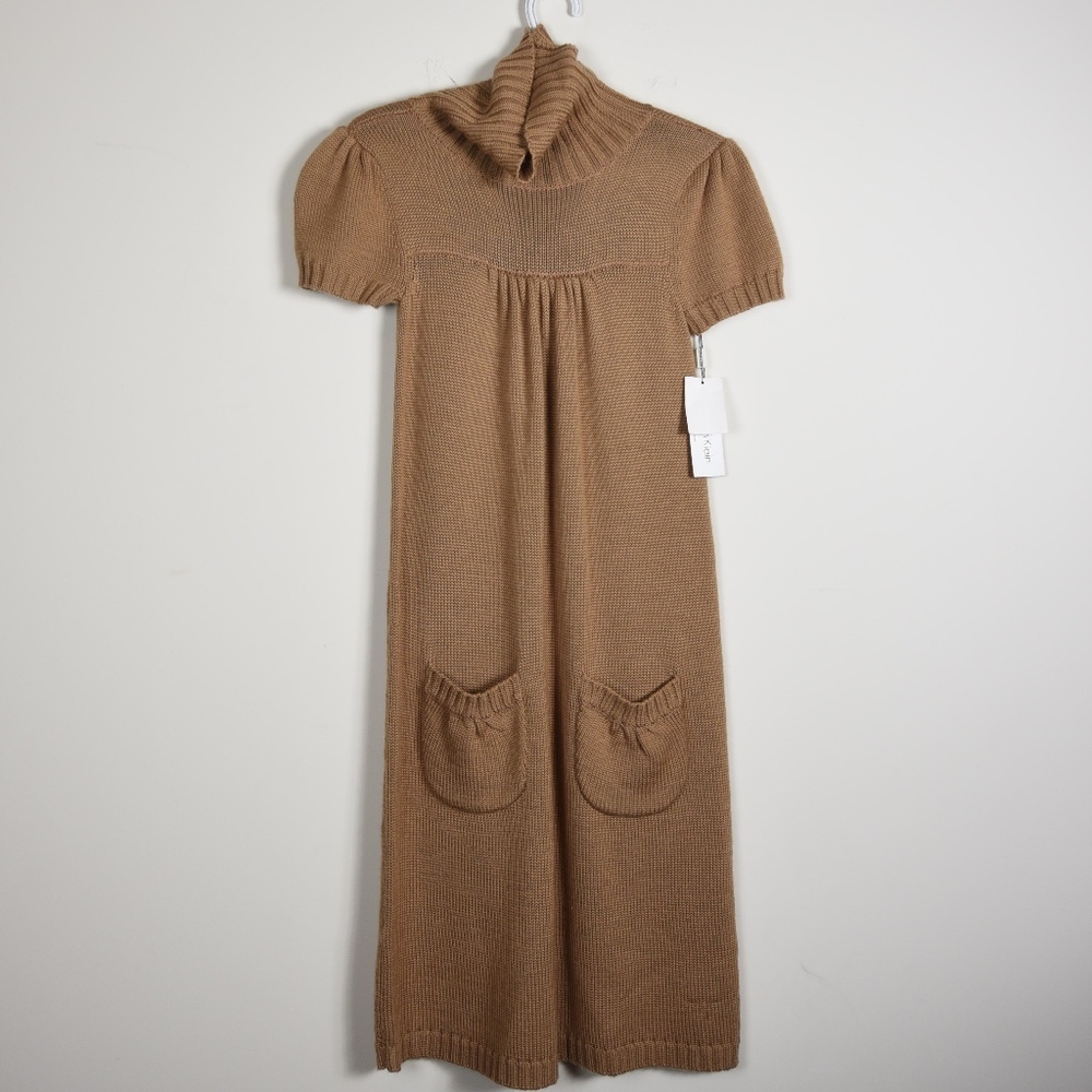Calvin Klein Camel Brown Sweater Dress Cowl XS